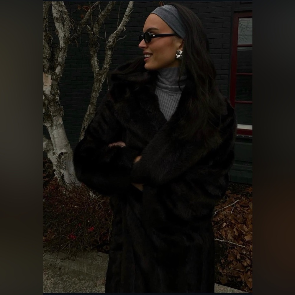 Black Faux Fur blazer Coat